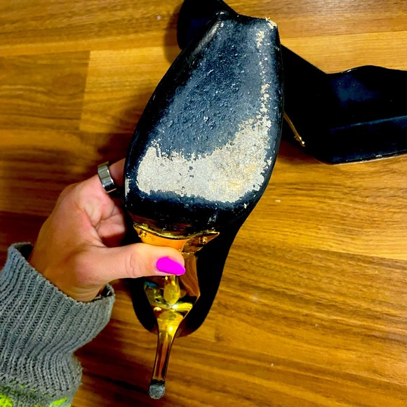 Louis Vuitton black suede open toe platform feels size 38.5 - Picture 7 of 7